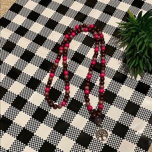 Hand assembled beaded necklace tree of life